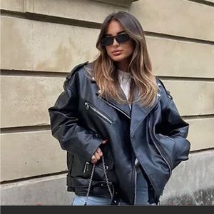 Zara Faux Leather Oversized Jacket 3427 811